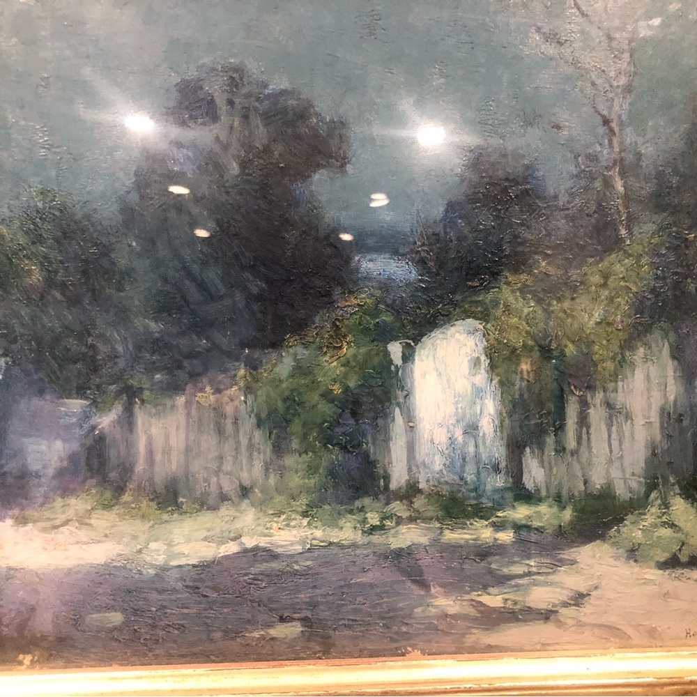 Hobart Nichols “The White Gate” Oil painting in original frame (13x16 w/o frame)